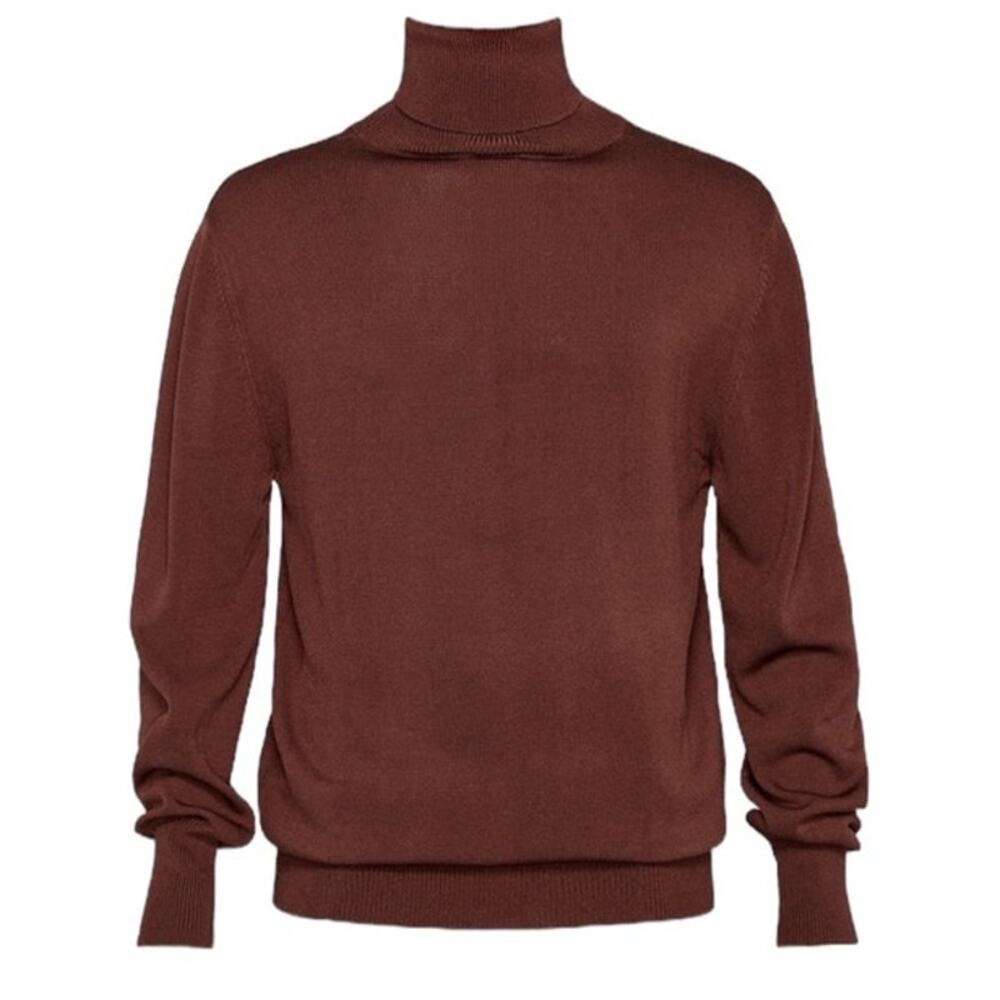 Ser.O.Ya Men's Weston Ribbed Turtleneck in Dark Brown Size XXL NWT